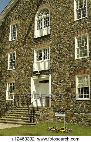 Stock Image -  Wilmington, DE, Delaware, Brandywine River Valley Region, Hagley Museum, Visitor Center, old stone cottonspinning shop. Fotosearch