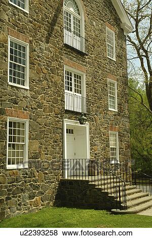Stock Photo -  Wilmington, DE, Delaware, Brandywine River Valley Region, Hagley Museum, Visitor Center, old stone cottonspinning shop. Fotosearch