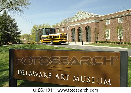 Wilmington, DE, Delaware, Delaware Art Museum, Yellow School Bus, entrance sign View Large Photo Image Stock Image - Wilmington, DE, Delaware, Delaware Art Museum, Yellow School Bus, entrance sign. Fotosearch