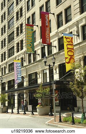 Stock Photograph -  Wilmington, DE, Delaware, Dupont Theatre, downtown. Fotosearch