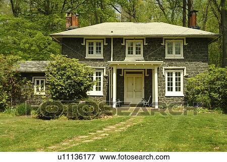 Stock Photo -  Wilmington, DE, Delaware, Rockwood Museum, Rockwood Park, Gardener's Cottage. Fotosearch