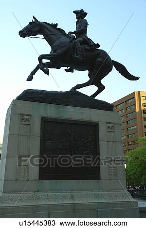 Stock Image -  Wilmington, DE, Delaware, Rodney Square, Caesar Rodney Equestrian Statue, downtown. Fotosearch