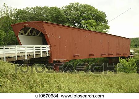 Picture -  Winterset, Madison County, IA, Iowa, Covered Bridges of Madison County, Hogback Bridge. Fotosearch