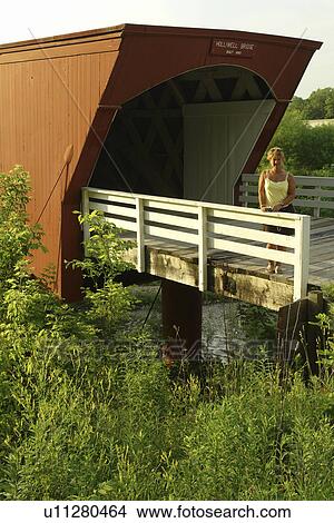 Winterset, Madison County, IA, Iowa, Covered Bridges of Madison County, Holliwell Bridge, Middle River View Large Photo Image Picture - Winterset, Madison County, IA, Iowa, Covered Bridges of Madison County, Holliwell Bridge, Middle River. Fotosearch