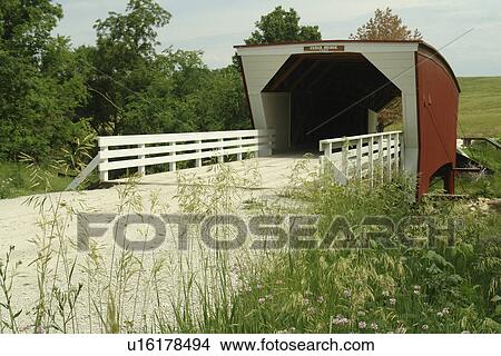 Picture -  Winterset, Madison County, IA, Iowa, Covered Bridges of Madison County, Cedar Bridge. Fotosearch