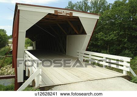 Stock Image -  Winterset, Madison County, IA, Iowa, Covered Bridges of Madison County, Cedar Bridge. Fotosearch