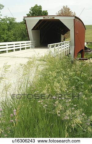 Stock Image -  Winterset, Madison County, IA, Iowa, Covered Bridges of Madison County, Cedar Bridge. Fotosearch