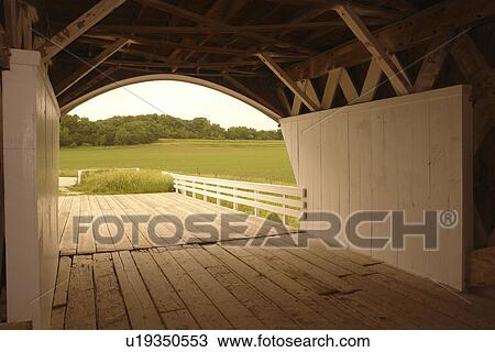 Stock Image -  Winterset, Madison County, IA, Iowa, Covered Bridges of Madison County, Hogback Bridge. Fotosearch