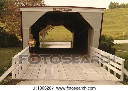 Winterset, Madison County, IA, Iowa, Covered Bridges of Madison County, Cedar Bridge View Large Photo Image Stock Photo - Winterset, Madison County, IA, Iowa, Covered Bridges of Madison County, Cedar Bridge. Fotosearch
