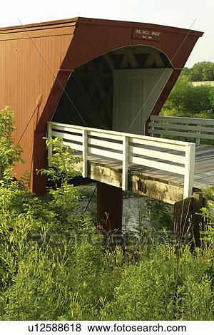 Winterset, Madison County, IA, Iowa, Covered Bridges of Madison County, Holliwell Bridge, Middle River View Large Photo Image Stock Photo - Winterset, Madison County, IA, Iowa, Covered Bridges of Madison County, Holliwell Bridge, Middle River. Fotosearch