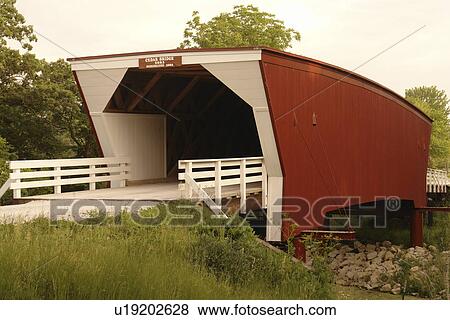 Winterset, Madison County, IA, Iowa, Covered Bridges of Madison County, Cedar Bridge View Large Photo Image Stock Photo - Winterset, Madison County, IA, Iowa, Covered Bridges of Madison County, Cedar Bridge. Fotosearch