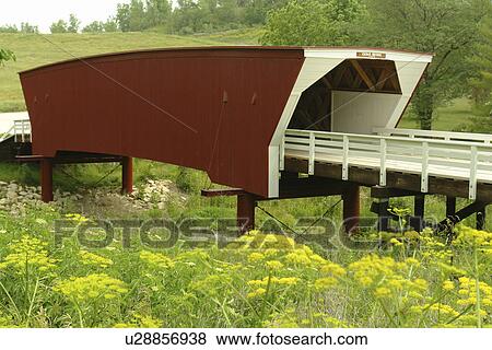 Stock Photo -  Winterset, Madison County, IA, Iowa, Covered Bridges of Madison County, Cedar Bridge. Fotosearch