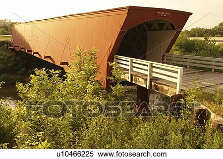 Winterset, Madison County, IA, Iowa, Covered Bridges of Madison County, Holliwell Bridge, Middle River View Large Photo Image Stock Photography - Winterset, Madison County, IA, Iowa, Covered Bridges of Madison County, Holliwell Bridge, Middle River. Fotosearch