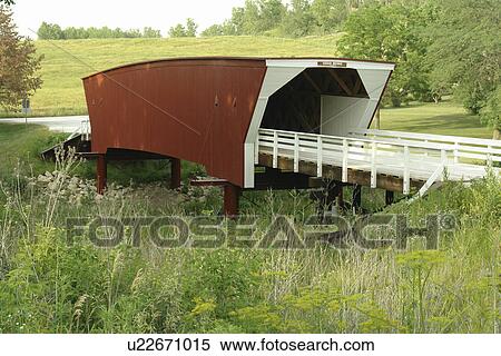 Stock Photography -  Winterset, Madison County, IA, Iowa, Covered Bridges of Madison County, Cedar Bridge. Fotosearch