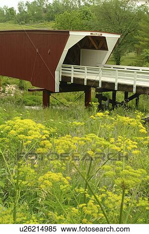 Stock Photography -  Winterset, Madison County, IA, Iowa, Covered Bridges of Madison County, Cedar Bridge. Fotosearch