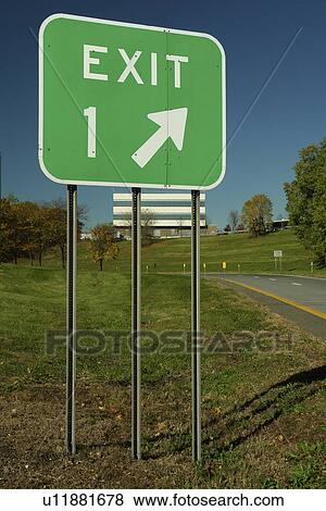 Stock Photo -  Albany, NY, New York, Exit 1, road sign, expressway. Fotosearch