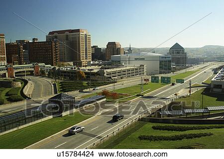 Albany, NY, New York, expressway, downtown skyline View Large Photo Image Picture - Albany, NY, New York, expressway, downtown skyline. Fotosearch