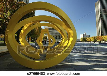 Albany, NY, New York, Governor Nelson A. Rockefeller Empire State Plaza, yellow sculpture View Large Photo Image Stock Image - Albany, NY, New York, Governor Nelson A. Rockefeller Empire State Plaza, yellow sculpture. Fotosearch