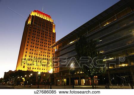 Stock Photography -  Allentown, PA, Pennsylvania, Pennsylvania Power & Light Building, downtown, evening. Fotosearch