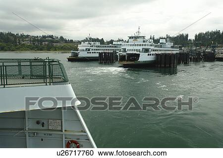 Stock Image -  Anacortes, WA, Washington, Puget Sound, San Juan Islands, Fidalgo Islands, Washington State ferry to British Columbia, Canada. Fotosearch