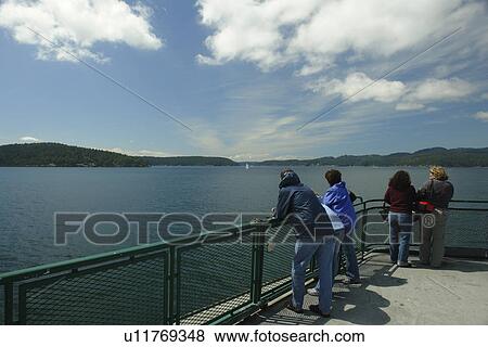 Stock Photo -  Anacortes, WA, Washington, Puget Sound, San Juan Islands, Washington State ferry to British Columbia, Canada. Fotosearch