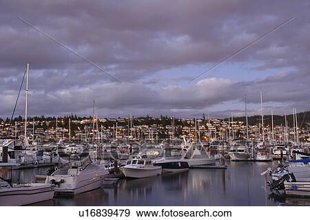 Stock Photo -  Anacortes, WA, Washington, Puget Sound, San Juan Islands, Flounder Bay, Marina. Fotosearch