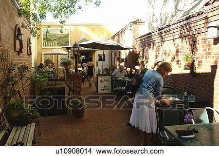Picture -  Ashland, OR, Oregon, downtown, restaurant, outdoor cafT. Fotosearch