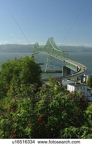 Astoria, OR, Oregon, Pacific Ocean, Pacific Coast Scenic Byway, Rt Route, Highway 101, Columbia River, Riverfront, Columbia & Astoria Megler Bridge, aerial View Large Photo Image Picture - Astoria, OR, Oregon, Pacific Ocean, Pacific Coast Scenic Byway, Rt Route, Highway 101, Columbia River, Riverfront, Columbia & Astoria Megler Bridge, aerial. Fotosearch