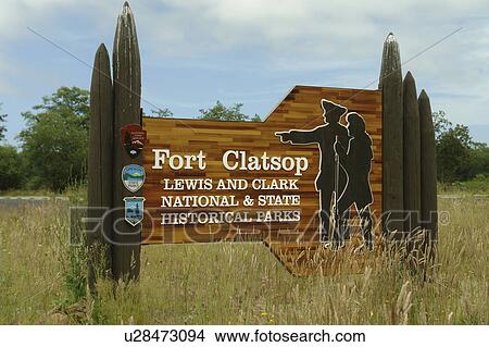 Astoria, OR, Oregon, Pacific Ocean, Pacific Coast Scenic Byway, Rt Route, Highway 101, Fort Clatsop Lewis and Clark National & State Historical Parks, entrance sign View Large Photo Image Picture - Astoria, OR, Oregon, Pacific Ocean, Pacific Coast Scenic Byway, Rt Route, Highway 101, Fort Clatsop Lewis and Clark National & State Historical Parks, entrance sign. Fotosearch