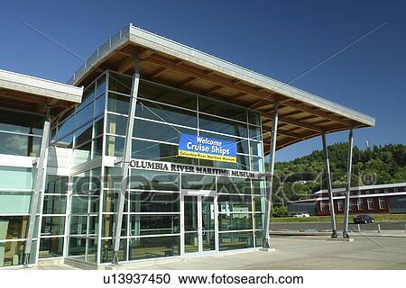 Stock Image -  Astoria, OR, Oregon, Pacific Ocean, Pacific Coast Scenic Byway, Rt Route, Highway 101, Columbia River Maritime Museum. Fotosearch