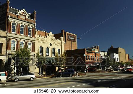 Stock Image -  Athens, GA, Georgia, Downtown, Broad Street, autumn. Fotosearch