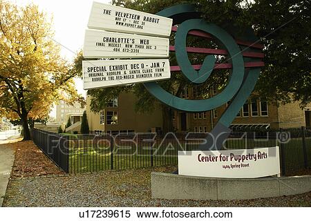 Stock Photography -  Atlanta, GA, Georgia, Center for Puppetry Arts, autumn. Fotosearch