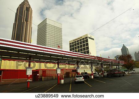 Atlanta, GA, Georgia, Downtown, The Varsity View Large Photo Image Stock Photo - Atlanta, GA, Georgia, Downtown, The Varsity. Fotosearch