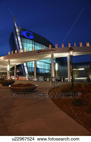 Atlanta, GA, Georgia, Georgia Aquarium at Pemberton Place, evening View Large Photo Image Picture - Atlanta, GA, Georgia, Georgia Aquarium at Pemberton Place, evening. Fotosearch