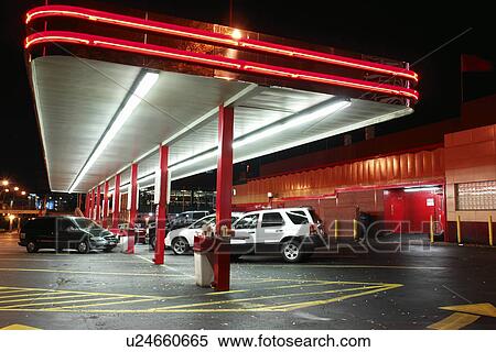 Stock Photography -  Atlanta, GA, Georgia, The Varsity, evening. Fotosearch