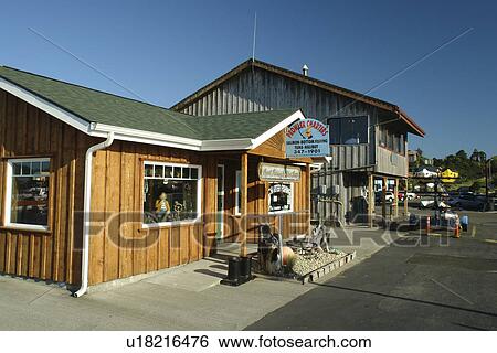 Stock Photograph -  Bandon, OR, Oregon, Pacific Ocean, Coquille River Boat Basin, harbor. Fotosearch