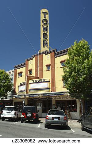 Stock Image -  Bend, OR, Oregon, downtown, Tower Theater. Fotosearch