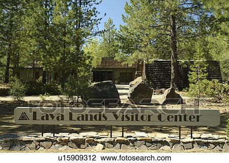 Stock Image -  Bend, OR, Oregon, Newberry National Volcanic Monument, Lava Lands Visitor Center, Deschutes National Forest. Fotosearch