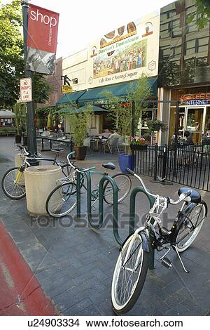 Boise, ID, Idaho, downtown, pedestrian street, bike rack View Large Photo Image Picture - Boise, ID, Idaho, downtown, pedestrian street, bike rack. Fotosearch