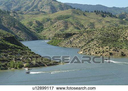 Stock Photo -  Boise, ID, Idaho, Ponderosa Pine Scenic Byway, Boise National Forest, Arrowrock Reservoir, Boise River. Fotosearch