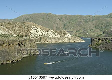 Stock Photo -  Boise, ID, Idaho, Ponderosa Pine Scenic Byway, Boise National Forest, Arrowrock Reservoir, Boise River. Fotosearch