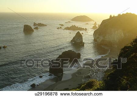 Brookings, OR, Oregon, Pacific Ocean, Pacific Coast Scenic Byway, Rt Route, Highway 101, Harris Beach State Park, Sea Stacks View Large Photo Image Stock Photo - Brookings, OR, Oregon, Pacific Ocean, Pacific Coast Scenic Byway, Rt Route, Highway 101, Harris Beach State Park, Sea Stacks. Fotosearch