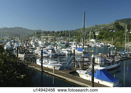 Stock Photograph -  Brookings, OR, Oregon, Pacific Ocean, Pacific Coast Scenic Byway, Rt Route, Highway 101, Harbor. Fotosearch