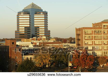 Stock Photograph -  Burlington, NC, North Carolina, Downtown Skyline. Fotosearch