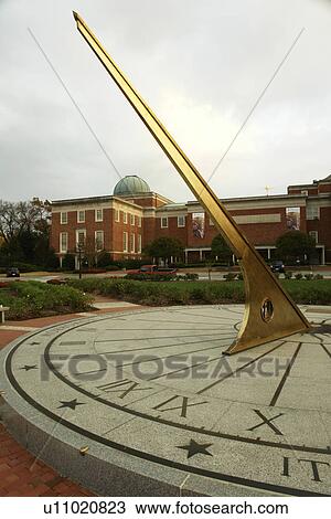 Stock Image -  Chapel Hill, NC, North Carolina, The University of North Carolina at Chapel Hill, Sundial. Fotosearch