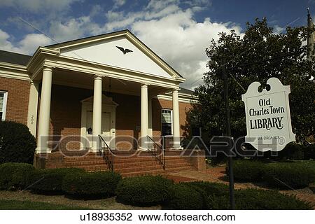 Stock Image -  Charles Town, WV, West Virginia, Historic Downtown, Old Charles Town Library. Fotosearch