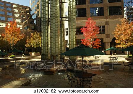Stock Image -  Charlotte, NC, North Carolina, Downtown, plaza, autumn. Fotosearch