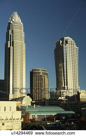 Charlotte, NC, North Carolina, Downtown Skyline View Large Photo Image Stock Photo - Charlotte, NC, North Carolina, Downtown Skyline. Fotosearch