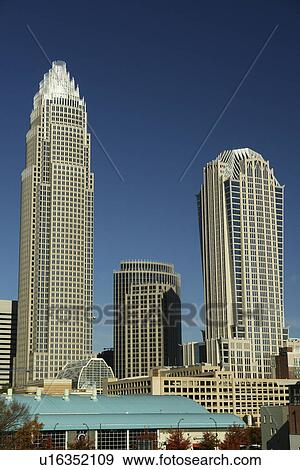 Charlotte, NC, North Carolina, Downtown Skyline View Large Photo Image Stock Photo - Charlotte, NC, North Carolina, Downtown Skyline. Fotosearch