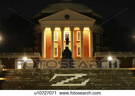 Stock Image -  Charlottesville, VA, Virginia, University of Virginia, Rotunda, evening. Fotosearch